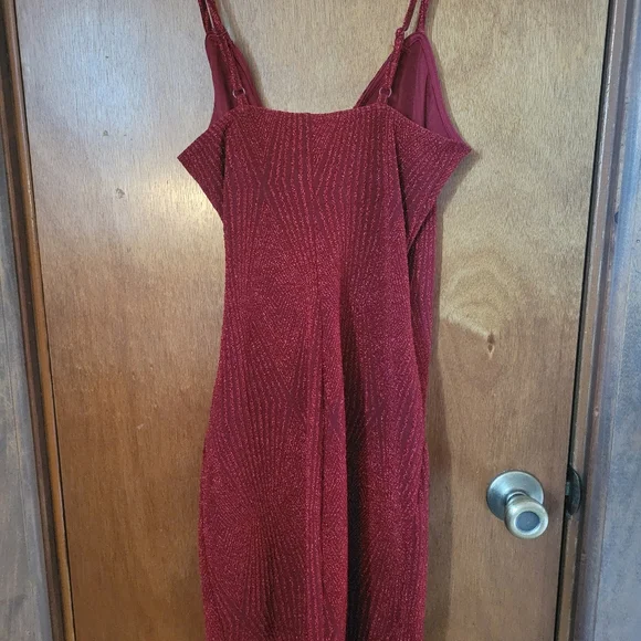 Lily Rose Red Faux Wrap Dress XS - Picture 3 of 5